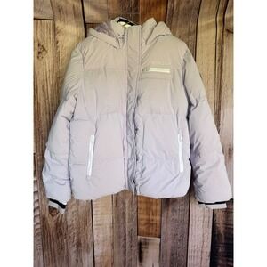 Spyder Hooded Puffer Jacket Faux Fur Lined Ski Winter Coat Light Purple Cozy XL